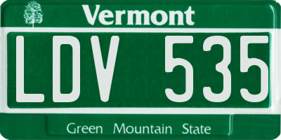 VT license plate LDV535