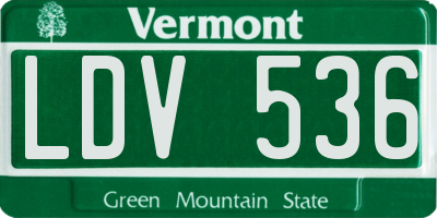 VT license plate LDV536