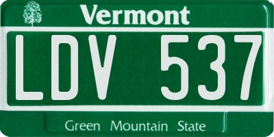 VT license plate LDV537