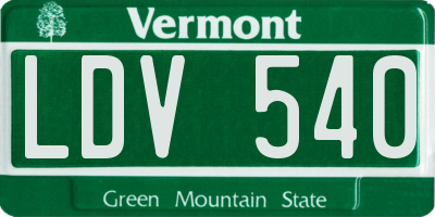 VT license plate LDV540