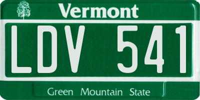 VT license plate LDV541