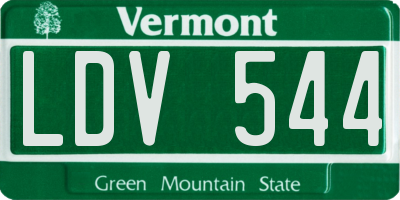 VT license plate LDV544