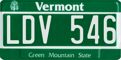 VT license plate LDV546