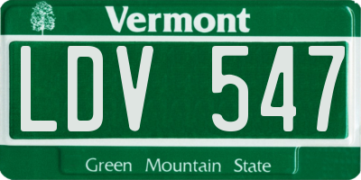 VT license plate LDV547