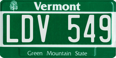 VT license plate LDV549