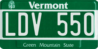 VT license plate LDV550