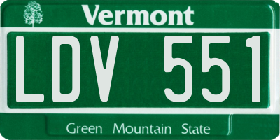 VT license plate LDV551