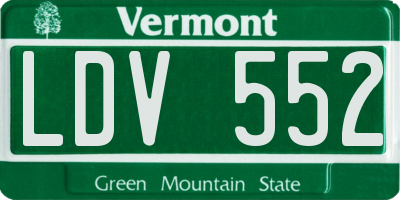 VT license plate LDV552