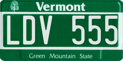 VT license plate LDV555