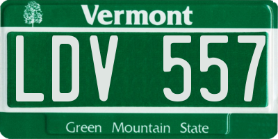 VT license plate LDV557