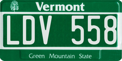 VT license plate LDV558