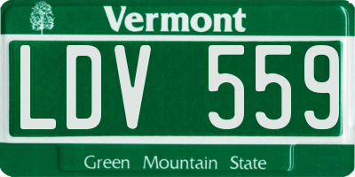 VT license plate LDV559