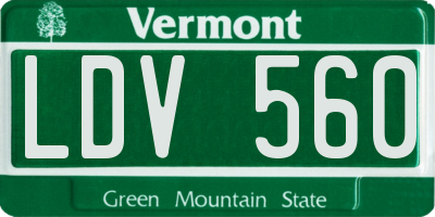 VT license plate LDV560