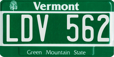 VT license plate LDV562