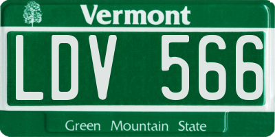 VT license plate LDV566