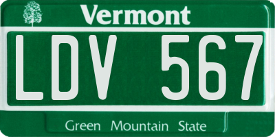 VT license plate LDV567