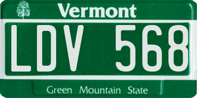 VT license plate LDV568