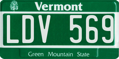VT license plate LDV569