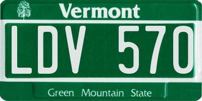 VT license plate LDV570