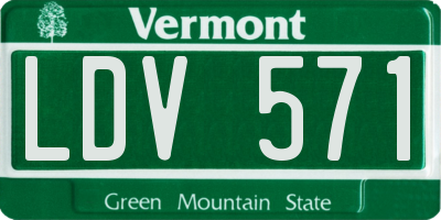 VT license plate LDV571