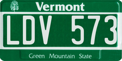 VT license plate LDV573
