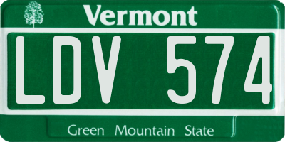 VT license plate LDV574