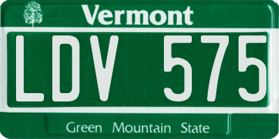 VT license plate LDV575