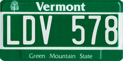 VT license plate LDV578