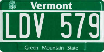 VT license plate LDV579