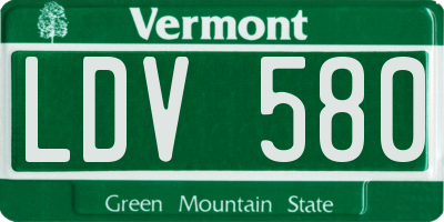 VT license plate LDV580