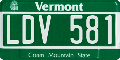 VT license plate LDV581