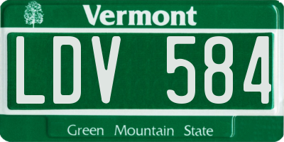 VT license plate LDV584