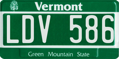 VT license plate LDV586