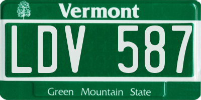 VT license plate LDV587