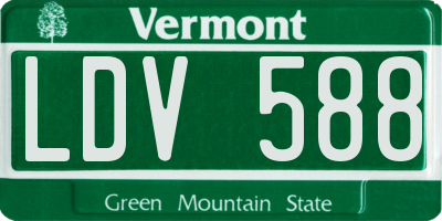 VT license plate LDV588