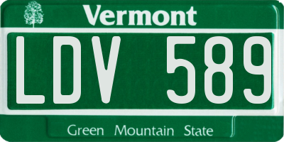 VT license plate LDV589