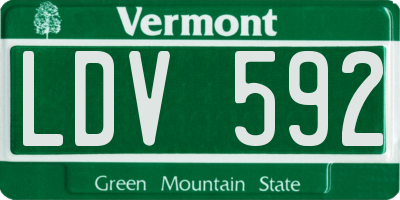 VT license plate LDV592