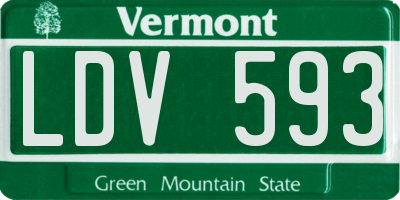 VT license plate LDV593