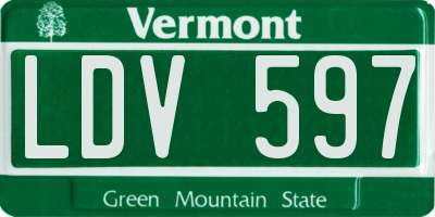 VT license plate LDV597