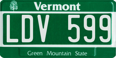 VT license plate LDV599