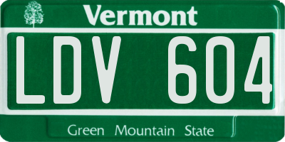 VT license plate LDV604