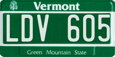 VT license plate LDV605