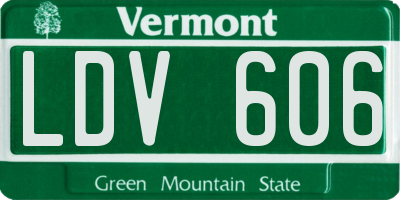 VT license plate LDV606