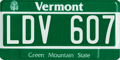 VT license plate LDV607