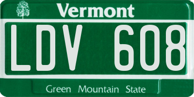 VT license plate LDV608