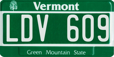 VT license plate LDV609