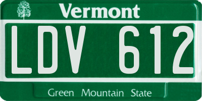VT license plate LDV612