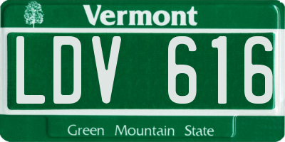 VT license plate LDV616