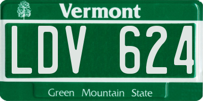 VT license plate LDV624
