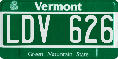 VT license plate LDV626